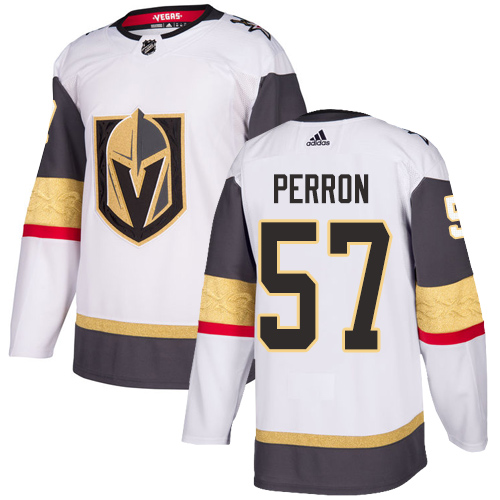 Adidas Men Vegas Golden Knights #57 David Perron White Road Authentic Stitched NHL Jersey->more nhl jerseys->NHL Jersey